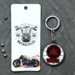 Yamaha Red and White Metal Revolving Keychain (MOQ 4)