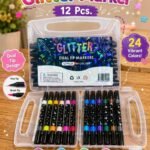 12-Piece Dual Tip Glitter Marker Set 24 Color (No. , MOQ 6)
