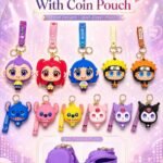 3D Cartoon Character Silicone Pouch Keychains (MOQ 12)