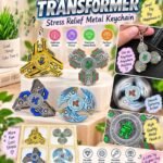 Metal Keychain Fidget Spinner Pack of 12 (No. 9829)