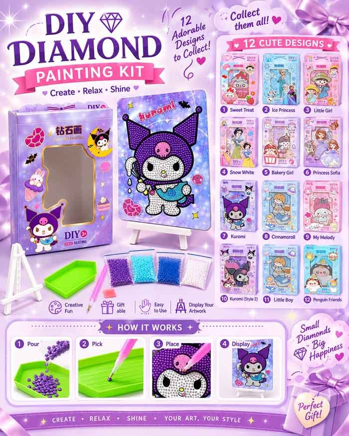 Diamond Painting Kit | Diamond Painting Kit for Kids | Birthday Return Gift